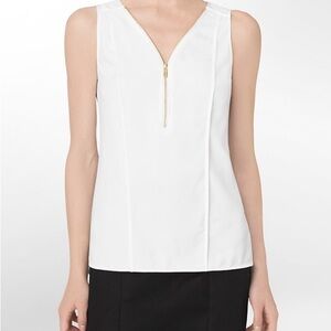 Calvin Klein Sleeveless Zip Front Top Sz Medium